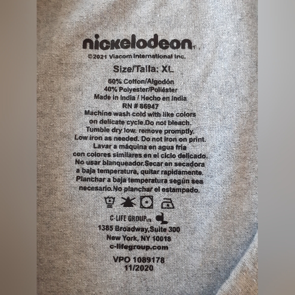 Nickelodeon men's gray short sleeve graphic t-shirt size XL - Picture 8 of 8